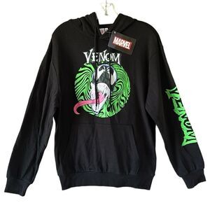 NEW Marvel Mens Venom Black Hoodie